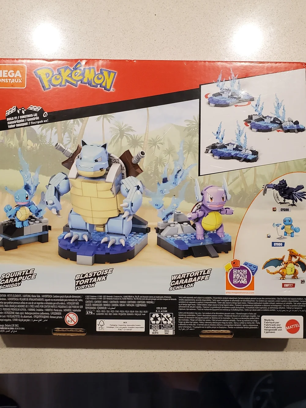 Brand new in box. Mega Construx Pokémon Squirtle Evolution Set – Blue